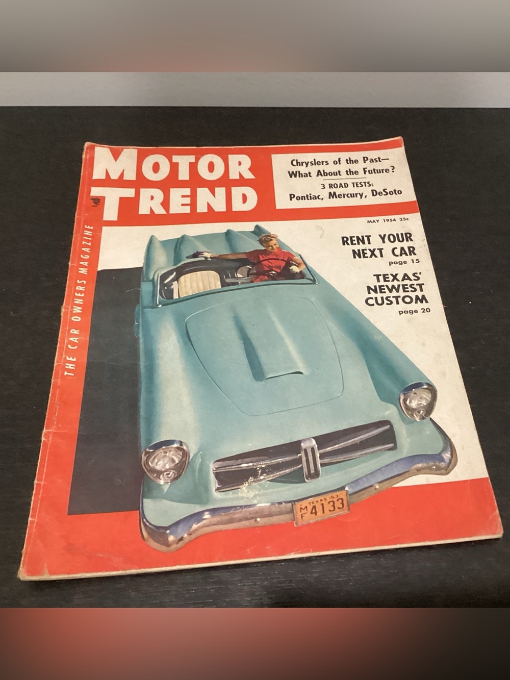 Vtg. May 1954 25cent  Collectors issue of MOTOR TREND Magazine. Collectible!